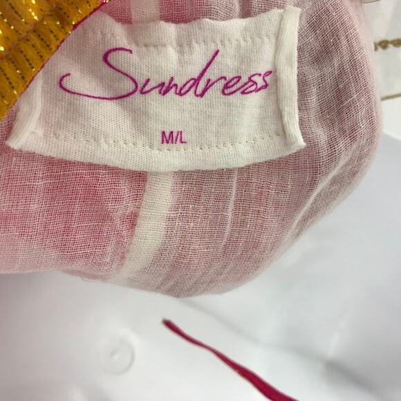 Sundress Colette Maxi Dress M/L Halter Tie Neck Metallic Waist Tie Open Back NWT - Picture 5 of 8